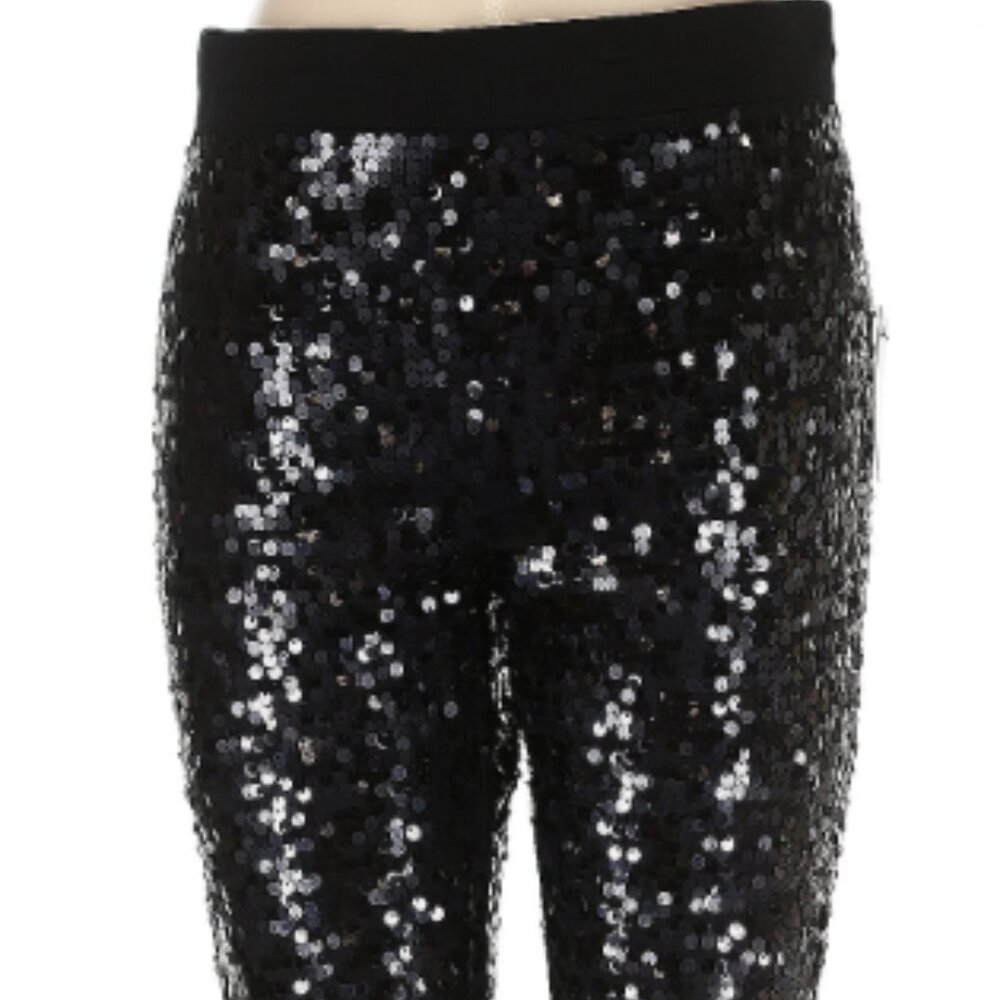 Express Black Shimmering Sequin Leggings